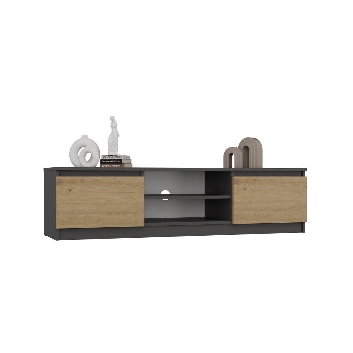 TV-szekrény Malwa 140 antracit artisan tölgy