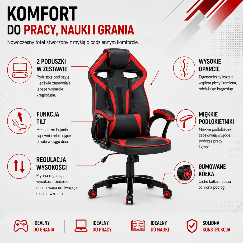 Fotel Drift piros