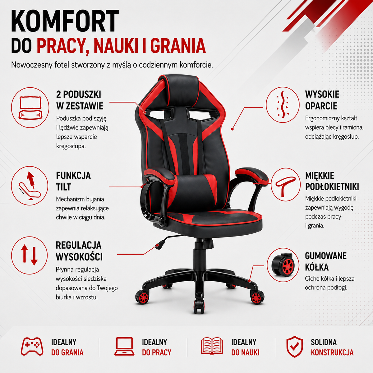 Fotel Drift piros